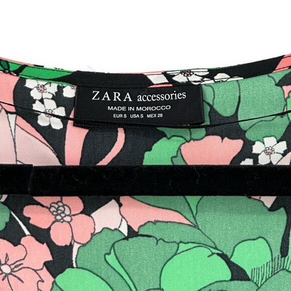 Zara Tie Front Deep V Neck Floral Print Bodysuit Womens Size Small Long Sleeve - Picture 6 of 10